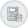 Calculator and coins icon