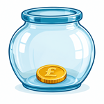 One coin in a jar