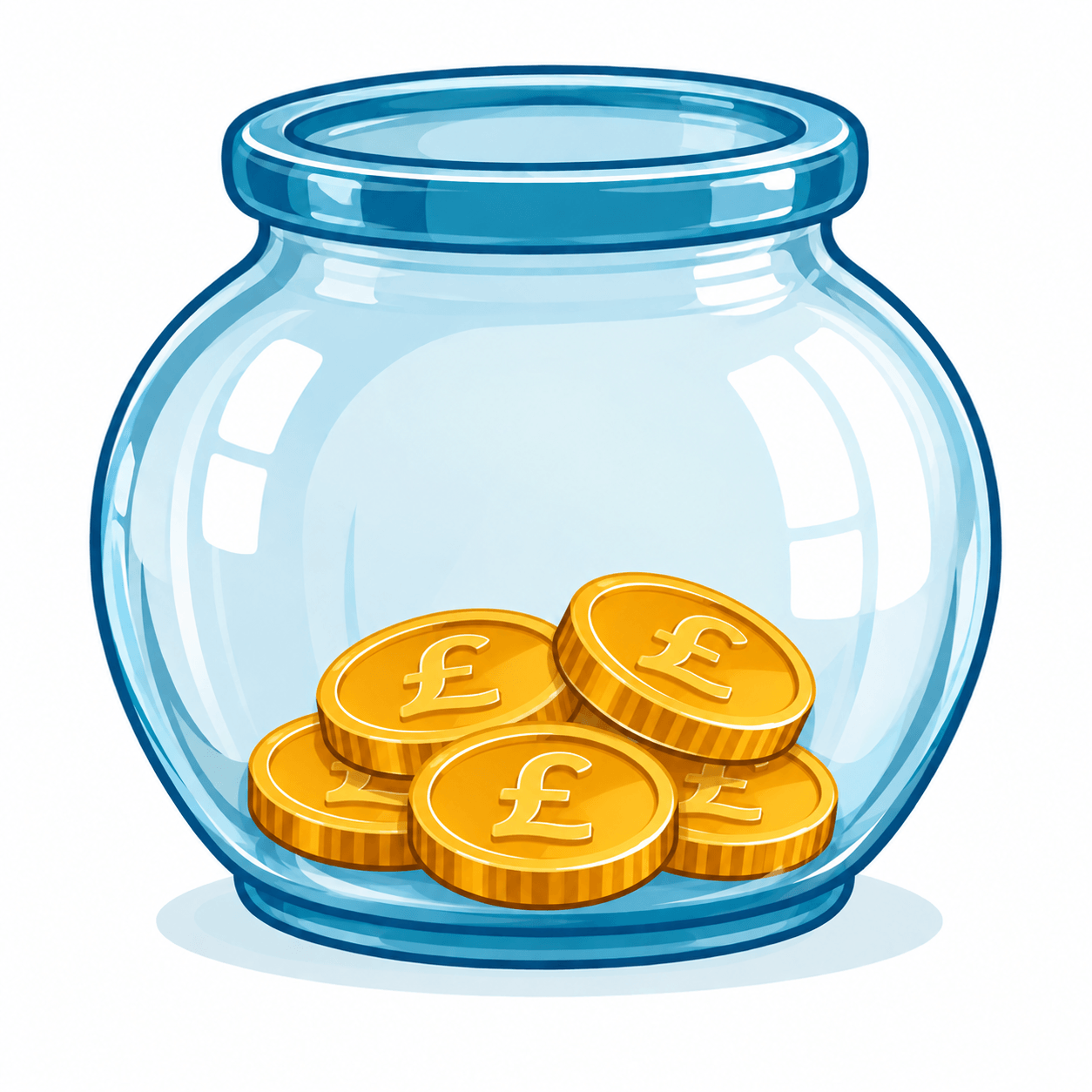 5 coins in a jar