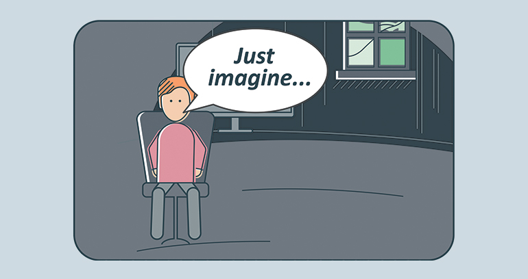 Image text: Just imagine...