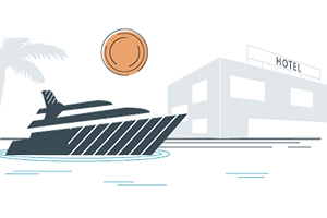Yacht and hotel